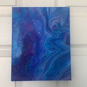 Crackle drip galaxy painting